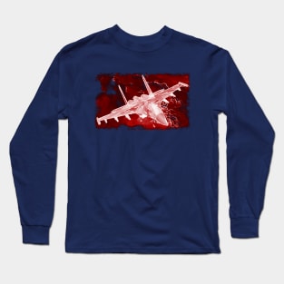 Aviation Fighter Jet Xray red Long Sleeve T-Shirt